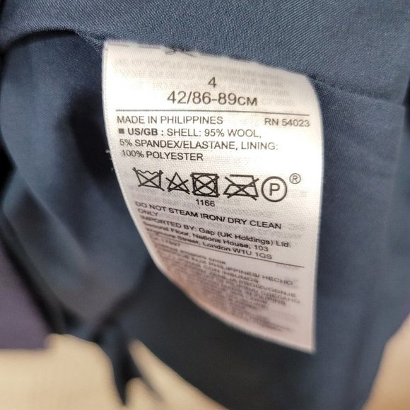 Banana Republic Dress size 4 career party Wool Blend business Ruffle Back Navy - Picture 7 of 7